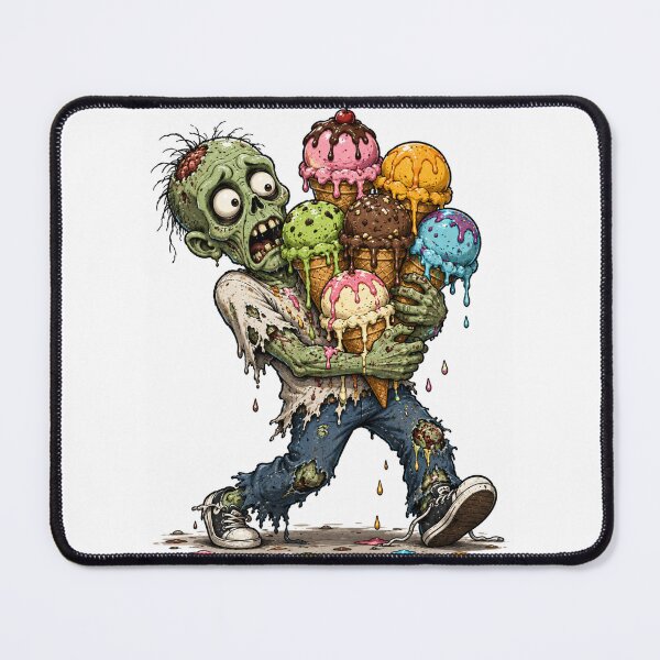 Item preview, Zombie Ice Cream Overload Funny Dessert Chaos designed and sold by ComedyInkFactor.