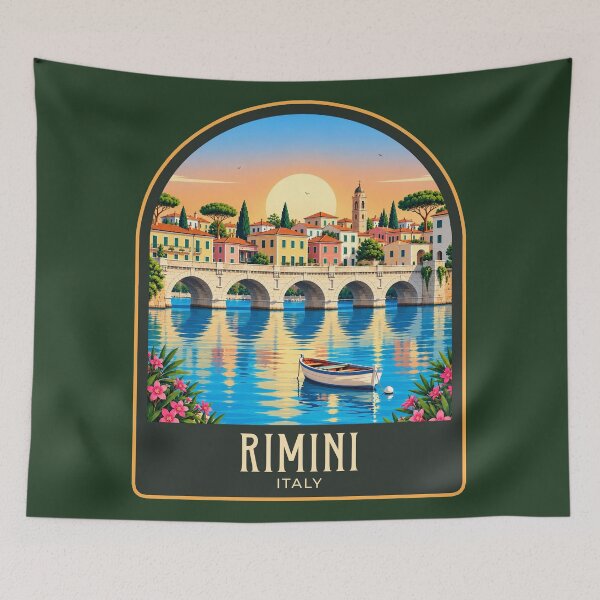 Artikelvorschau, Rimini Vintage Reiseillustration entworfen und verkauft von HomeLivingCo.