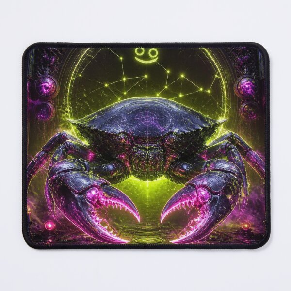 Item preview, Cyberpunk Cancer Zodiac - Neon Biomechanical Crab designed and sold by LazyDayzCo.