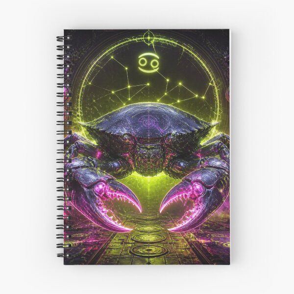 Item preview, Cyberpunk Cancer Zodiac - Neon Biomechanical Crab designed and sold by LazyDayzCo.