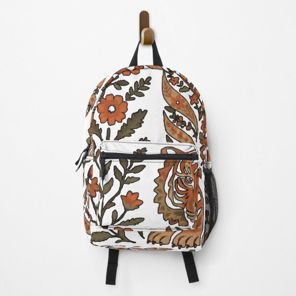 Item preview, Vintage Folk Art Tiger with Floral Botanical Pattern designed and sold by Mousy17.