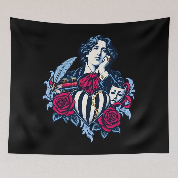 Item preview, Oscar Wilde: Books, Roses, and a Stitched Heart designed and sold by Fenay Designs.