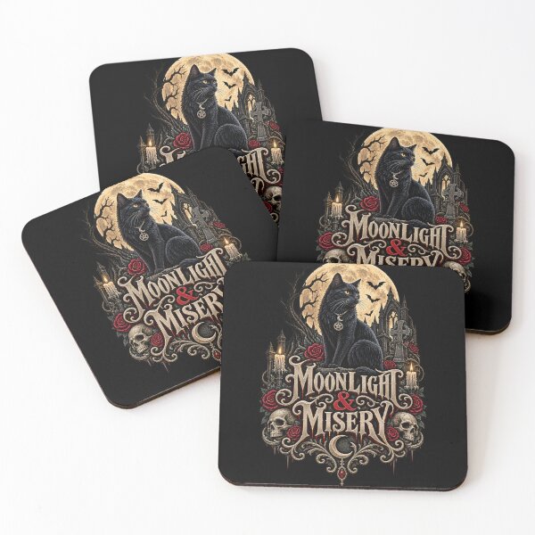 Item preview, Moonlight & Misery – Gothic Black Cat Full Moon Halloween Design designed and sold by RockitBaby.