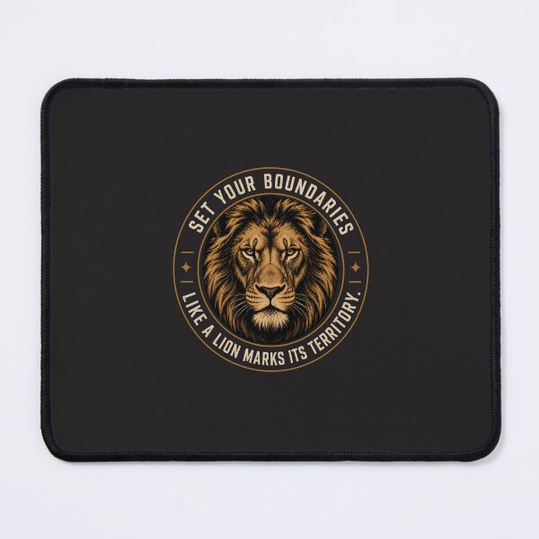 Item preview, Set Your Boundaries Like a Lion - Motivational Quote Lion Head Design designed and sold by Bennie Singh.