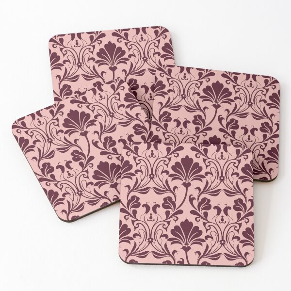 Item preview, Burgundy Soft Pink Damask Seamless Pattern designed and sold by ​Jyoti Digital Artist.