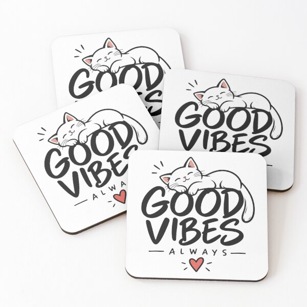 Item preview, Good Vibes Cat Sticker designed and sold by ArtByMuneer.