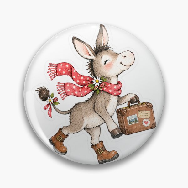 Item preview, Traveling Donkey in Polka Dot Scarf designed and sold by shion..