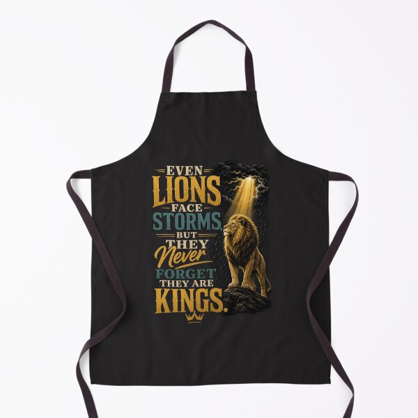 Item preview, Even Lions Face Storms Motivational Quote Lion King Typography Art designed and sold by Bennie Singh.