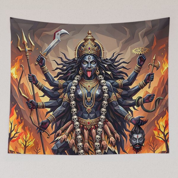 Item preview, Geometric Kali Standing On Shiva designed and sold by hutofdesigns.