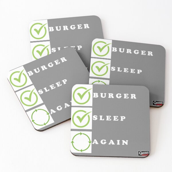 Item preview, burger sleep repeat again food  designed and sold by canvas.usuk.