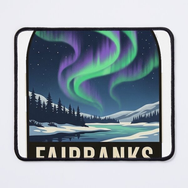 Item preview, Fairbanks Alaska Northern Lights Aurora Borealis Travel Sticker designed and sold by DetourDgn.