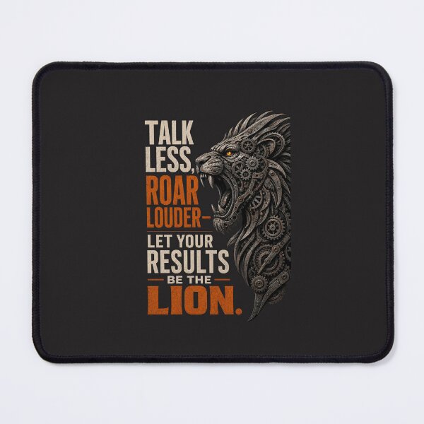 Item preview, Talk Less Roar Louder Steampunk Lion Motivational Typography Art designed and sold by Bennie Singh.