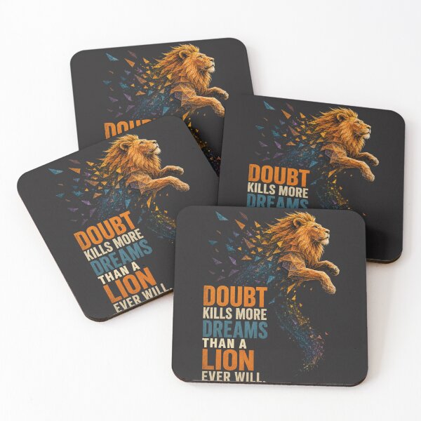 Item preview, Doubt Kills More Dreams Than a Lion Geometric Abstract Typography Art designed and sold by Bennie Singh.