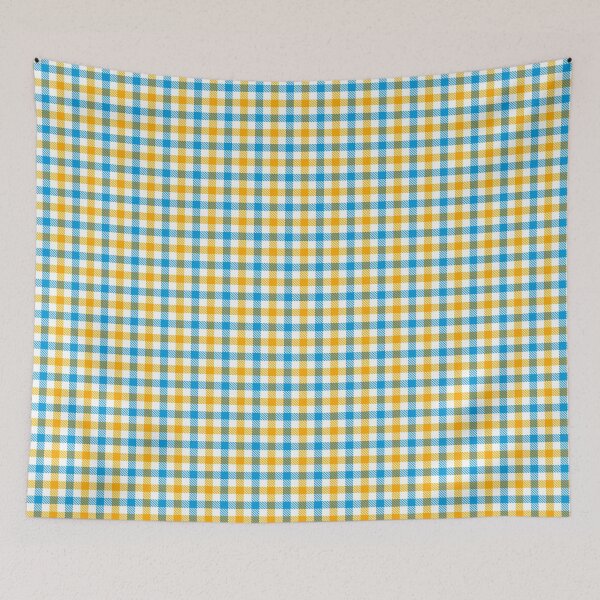 Item preview, Yellow And Blue On White Gingham Check   designed and sold by PatternTitan.