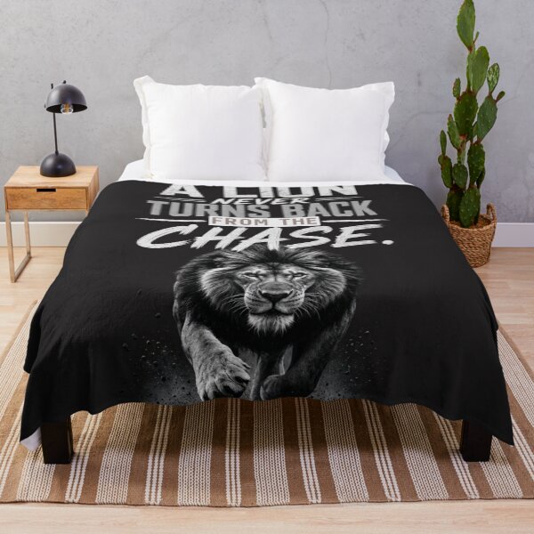 Item preview, A Lion Never Turns Back From the Chase Motivational Typography Art designed and sold by Bennie Singh.