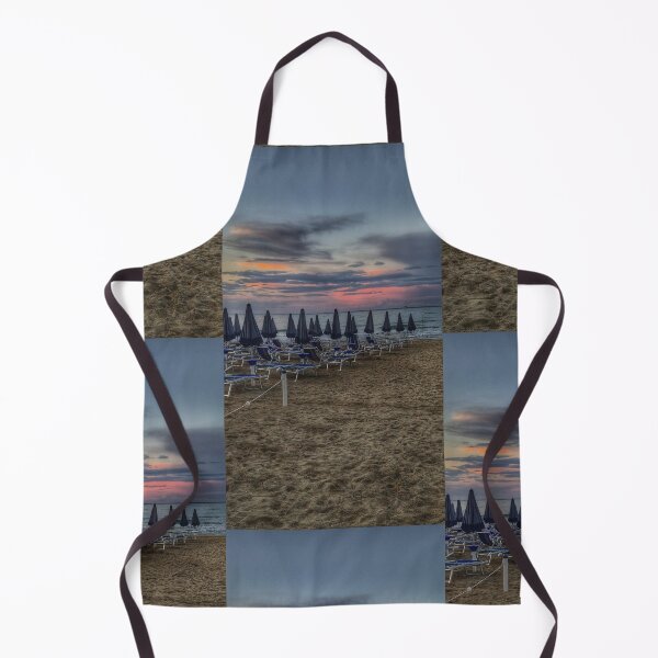 Item preview, Quiet Beach Sunset Blue Umbrellas designed and sold by NaturalChroma.