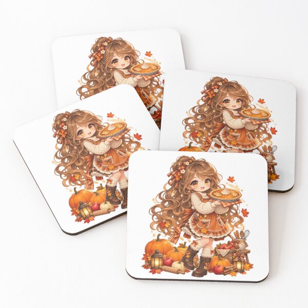 Item preview, Pumpkin Pie Sweetheart – Cozy Autumn Chibi Baker designed and sold by Kubbykat.