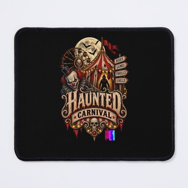 Item preview, Haunted Carnival – Creepy Clown Ferris Wheel Halloween Horror Design designed and sold by RockitBaby.