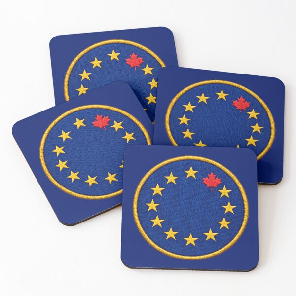 Item preview, European Union Canada Emblem Maple Leaf EU 12 Stars Flags Inspired Design designed and sold by RR-Arts.