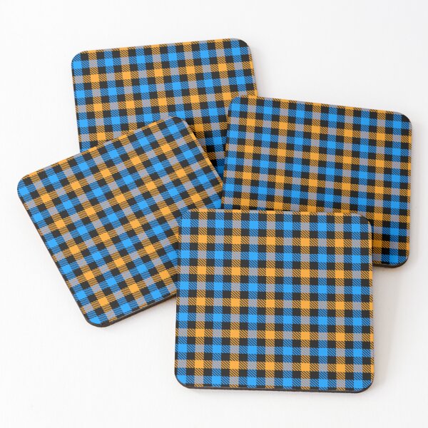 Item preview, Yellow And Blue On Black Gingham Check   designed and sold by PatternTitan.