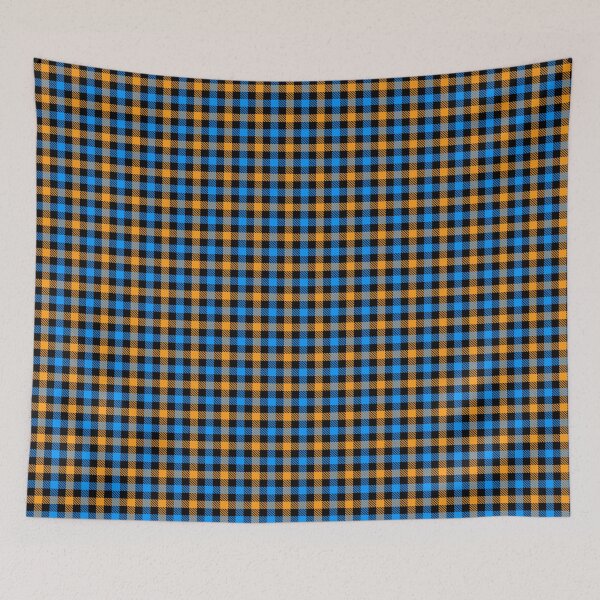 Item preview, Yellow And Blue On Black Gingham Check   designed and sold by PatternTitan.