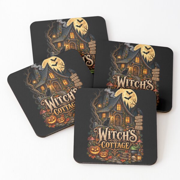 Item preview, Witch's Cottage – Cozy Gothic Halloween Cottage in the Woods Design designed and sold by RockitBaby.