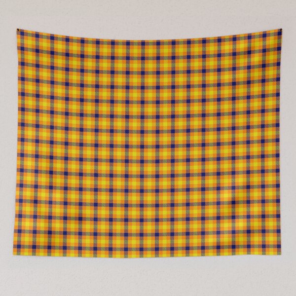 Item preview, Yellow And Blue On Orange Gingham Check   designed and sold by PatternTitan.