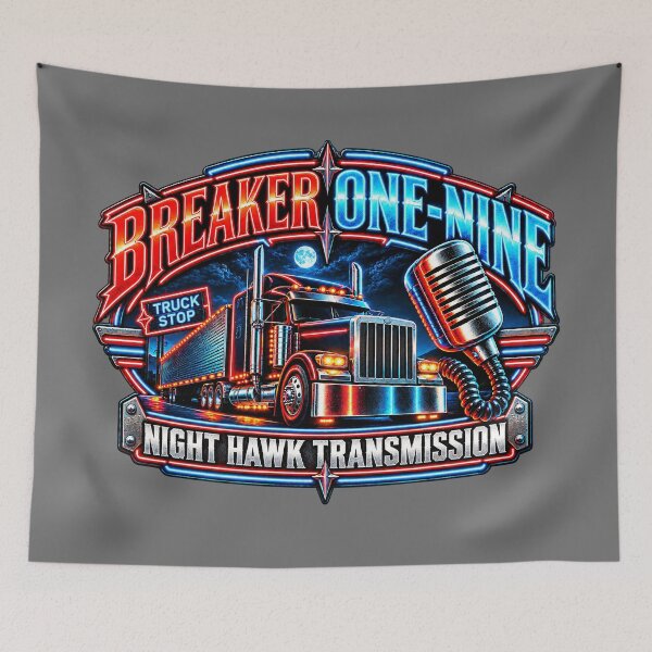 Item preview, Breaker One-Nine Night Hawk Transmission - Neon Semi Truck CB Radio Art designed and sold by NomadForge.
