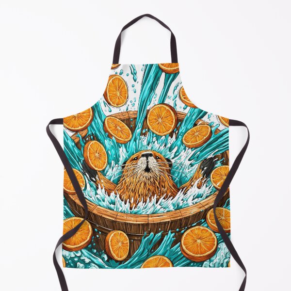 Item preview, Vibrant Otter Swimming in Citrus Waves Art designed and sold by Lunat1kk.