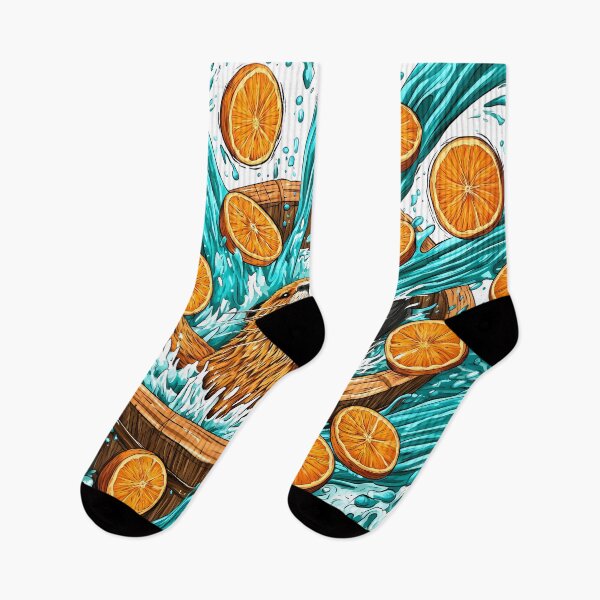 Item preview, Vibrant Otter Swimming in Citrus Waves Art designed and sold by Lunat1kk.