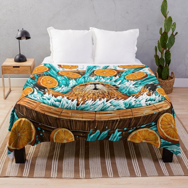 Item preview, Vibrant Otter Swimming in Citrus Waves Art designed and sold by Lunat1kk.