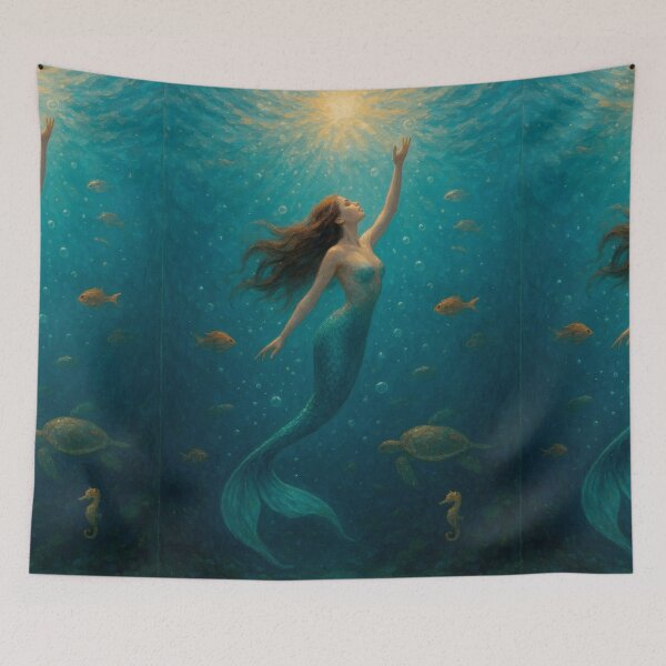 Item preview, Mermaid Painting – Enchanting Underwater Fantasy designed and sold by GalleryKauffeld.