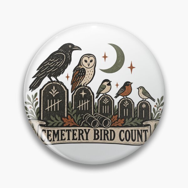 Item preview, Cemetery Bird Count Folk Art designed and sold by AMICO77.