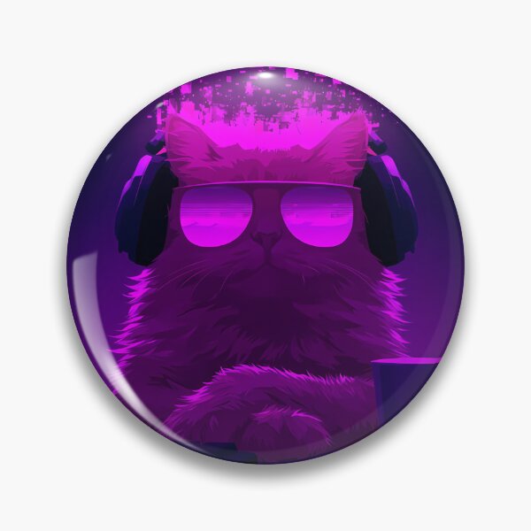 Item preview, Neon Synthwave Gamer Cat Art designed and sold by Lunat1kk.