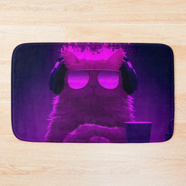 Item preview, Neon Synthwave Gamer Cat Art designed and sold by Lunat1kk.
