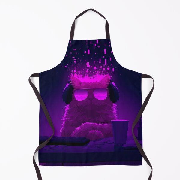 Item preview, Neon Synthwave Gamer Cat Art designed and sold by Lunat1kk.