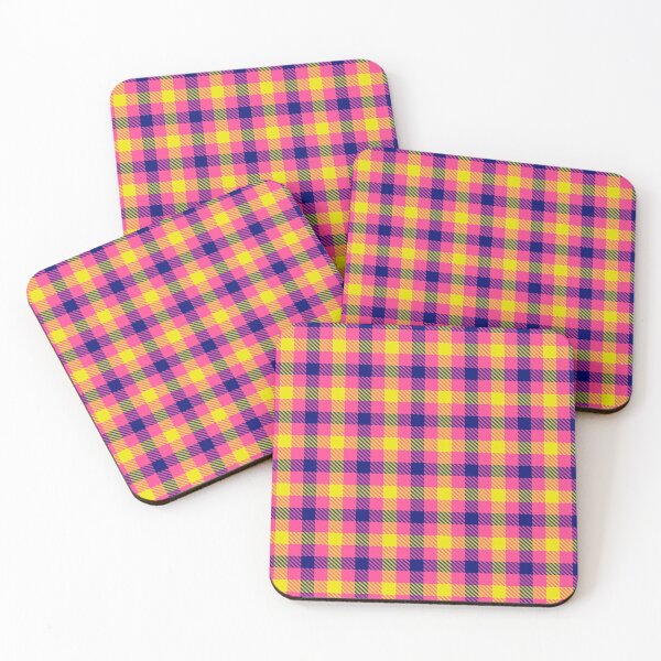 Item preview, Yellow And Blue On Pink Gingham Check   designed and sold by PatternTitan.