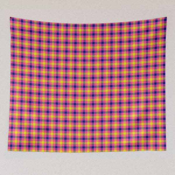 Item preview, Yellow And Blue On Pink Gingham Check   designed and sold by PatternTitan.