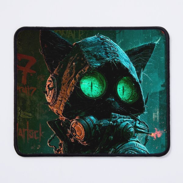 Item preview, Black Cat Clockwork Arcane - Cyberpunk Sci Fi Anime art designed and sold by Delerat7.