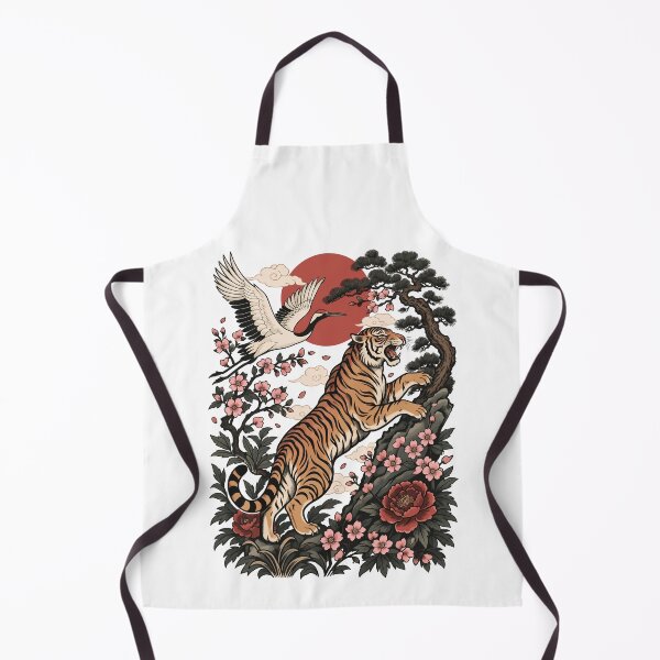 Item preview, Tiger Crane Cherry Blossom Japanese Traditional Art designed and sold by gordonbwyashop.