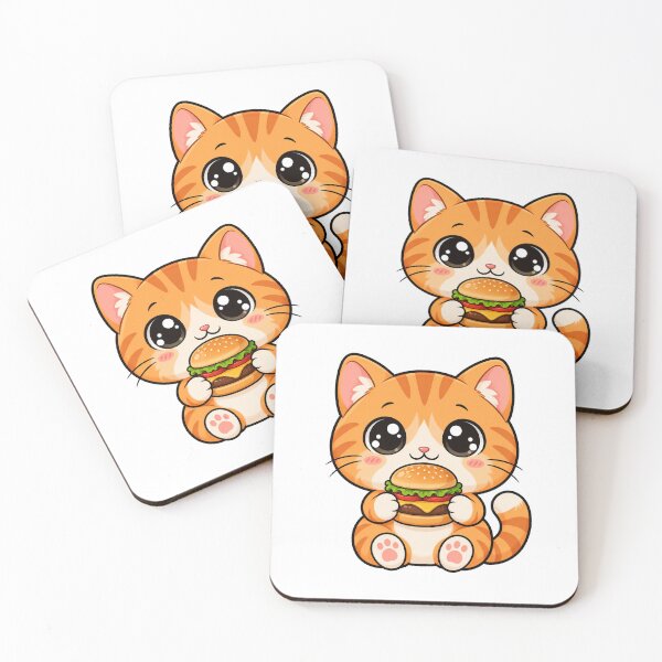 Item preview, Cute Kawaii Cat With Burger designed and sold by Eternalski.