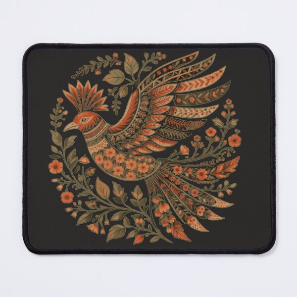 Item preview, Vintage Folk Art Bird with Floral Botanical Pattern designed and sold by Mousy17.