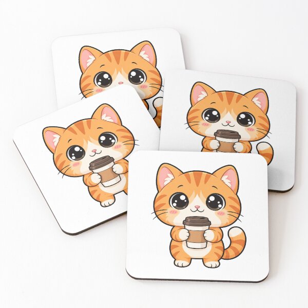 Item preview, Cute Kawaii Cat With Coffee designed and sold by Eternalski.