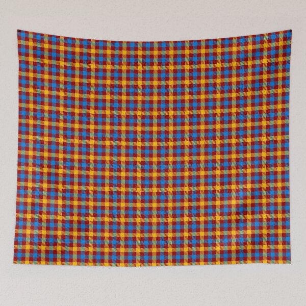 Item preview, Yellow And Blue On Red Gingham Check   designed and sold by PatternTitan.