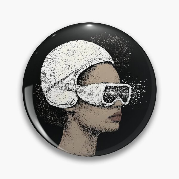 Item preview, Futuristic Cyber Visor Woman Portrait Art designed and sold by Lunat1kk.