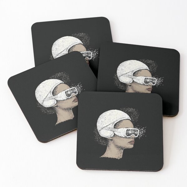 Item preview, Futuristic Cyber Visor Woman Portrait Art designed and sold by Lunat1kk.
