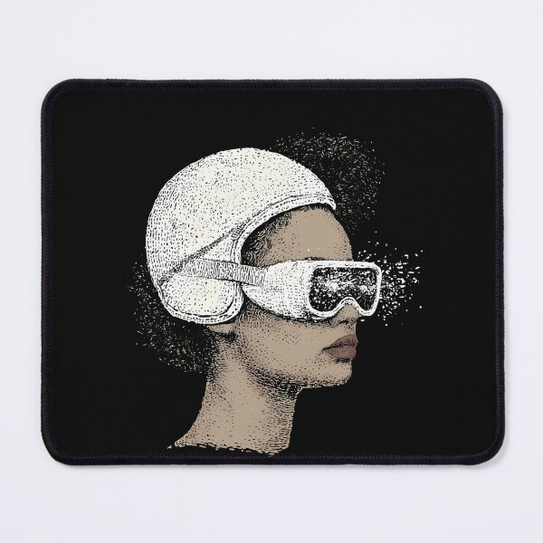 Item preview, Futuristic Cyber Visor Woman Portrait Art designed and sold by Lunat1kk.