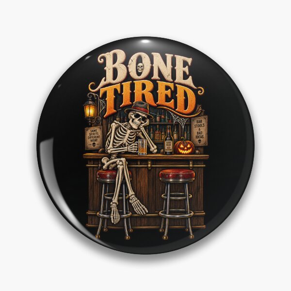 Artikelvorschau, Knochenmüde – Lustiges Skelett an der Bar – Halloween-Design entworfen und verkauft von RockitBaby.