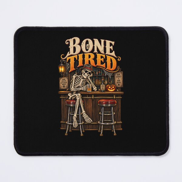Item preview, Bone Tired – Funny Skeleton at the Bar Halloween Design designed and sold by RockitBaby.