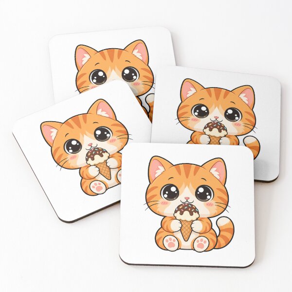 Item preview, Cute Kawaii Cat With Ice Cream designed and sold by Eternalski.